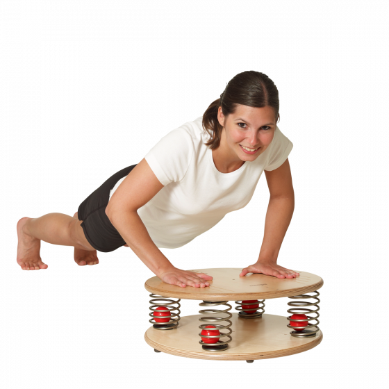 exercices de gainage avec le Vestimed® plateau de proprioception à ressort