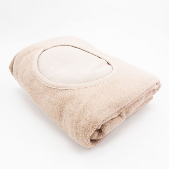 Drap housse en éponge pour table avec ouverture faciale Drap housse en éponge pour table avec ouverture faciale