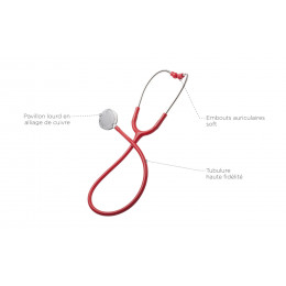 Stéthoscope Laubry® Adulte double pavillon Rouge - Spengler (fin de série)