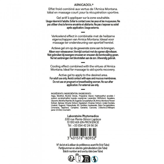 Arnicadol® 250 ml – Gel réfrigérant et drainant - PhytoMédica